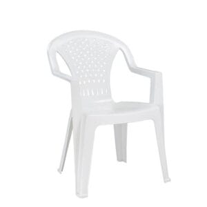 PORTOFINO Πολυθρόνα Τραπεζαρίας Κήπου - Βεράντας, PP Άσπρο, Στοιβαζόμενη