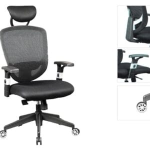 BF9100 Πολυθρόνα Γραφείου Διευθυντή, Mesh Μαύρο, Μπράτσα up-down