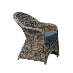 MONTANA Πολυθρόνα Τραπεζαρίας Κήπου ALU, Wicker Φ5mm Grey Brown,Μαξιλάρι Ανθρακί