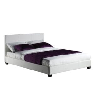 WILTON Κρεβάτι Διπλό, για Στρώμα 160x200cm, PU Άσπρο