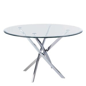 POSTO Τραπέζι Τραπεζαρίας Κουζίνας Χρώμιο, Γυαλί 10mm