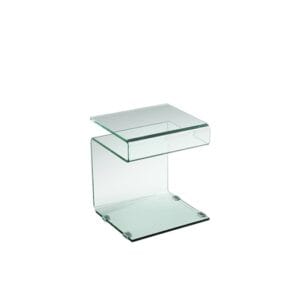 GLASSER Τραπεζάκι Βοηθητικό Διάφανο Γυαλί 12mm