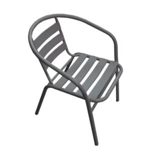 FUNKY Πολυθρόνα Μέταλλο - Αλουμίνιο Βαφή Ανθρακί