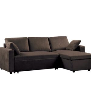 MONTREAL Καναπές Κρεβάτι Γωνία Αναστρέψιμη με Αποθηκευτικό Χώρο, Velure Σκούρο Καφέ