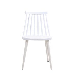 LAVIDA Καρέκλα Τραπεζαρίας Κουζίνας, Μέταλλο Βαφή Λευκό PP Άσπρο