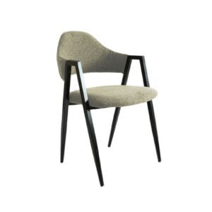 DELTA Πολυθρόνα Μέταλλο Βαφή Μαύρο, Ύφασμα Μπεζ