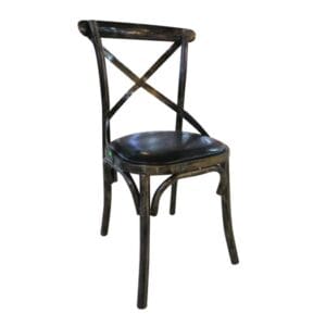 MARLIN Καρέκλα Τραπεζαρίας Μέταλλο Βαφή Black Gold, PU Μαύρο