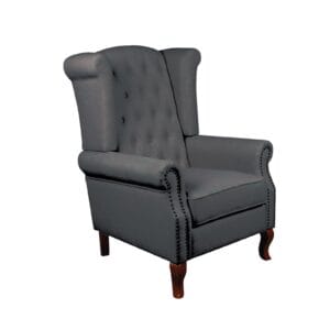 ROSY Πολυθρόνα - Μπερζέρα Φυσικό, Ύφασμα Ανθρακί