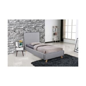 MORISSON Κρεβάτι Μονό, για Στρώμα 90x190cm, Ύφασμα Ανοιχτό Γκρι