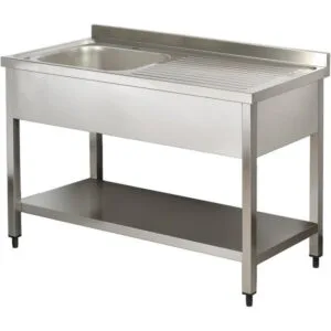 Λάντζα Μονή Inox 120 cm / 1 γούρνα (αριστερά)