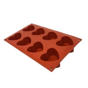 Φόρμα σιλικόνης σε σχήμα καρδιά 8 θέσεων (65*60*35mm)